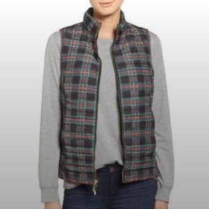 Vineyard Vines Plaid Puffer Vest - Black, Red, Green